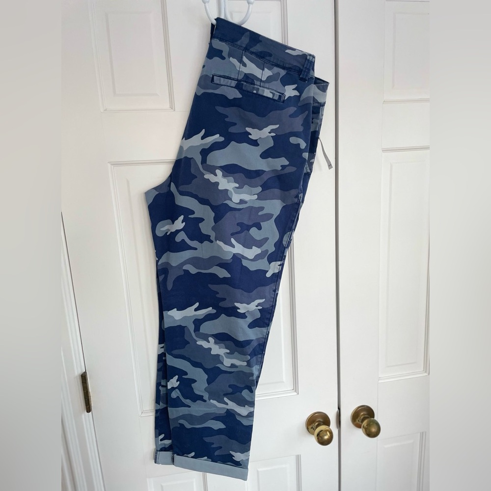 Old Navy Boyfriend Pants - Blue Camouflage